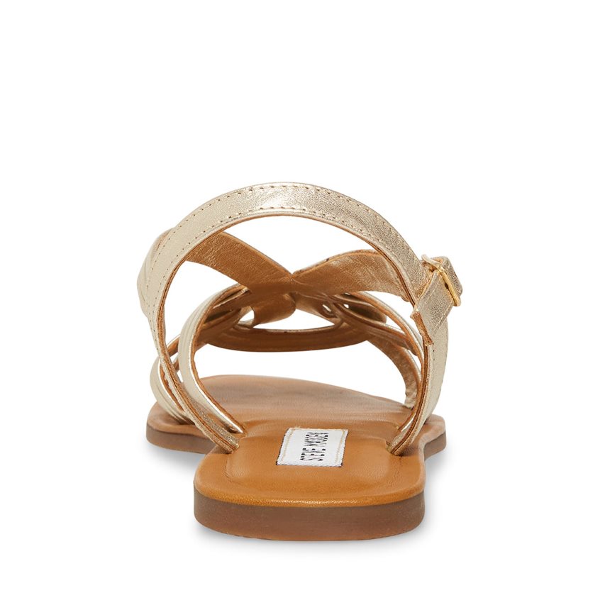 Gold Steve Madden Prim Women's Flat Sandals | PH 1278AW16